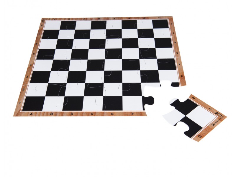 Chess puzzle (16 pieces) - Color Black/brown