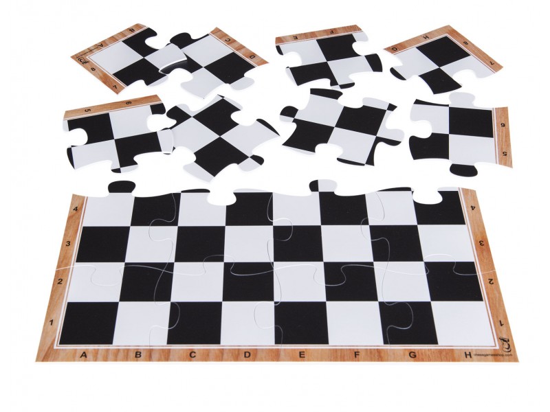 15.7" chess puzzle (16 pieces) - Color Black/brown