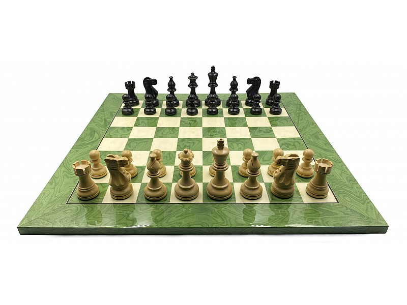 19.7” Ferrer wooden chess board green 