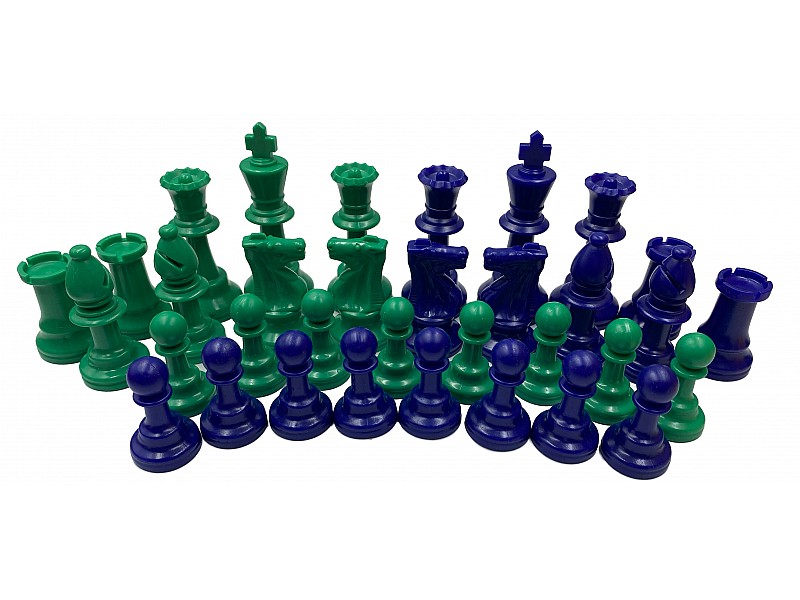 King 9.5 cm Plastic Chess Pieces Full Complete Set Plastic Sheet Board 