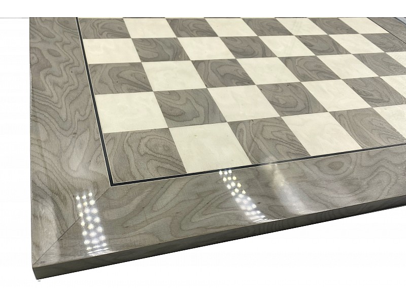 19.7” wooden Ferrer chess board gray  with  gloss finish