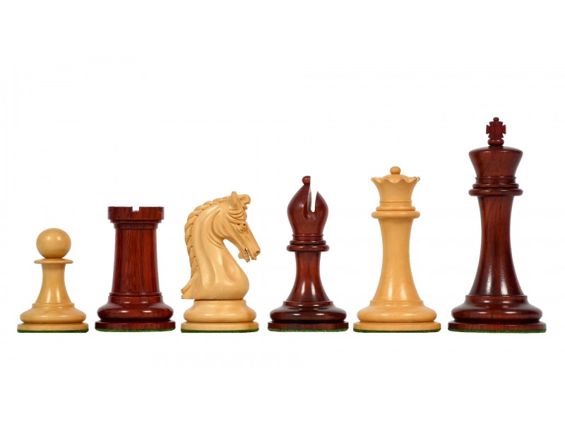Imperial redwood/boxwood 4.33" chess pieces