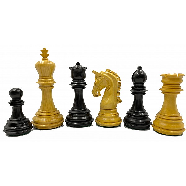 Nuevas piezas de ajedrez de ébano/boj imperial de 3,75