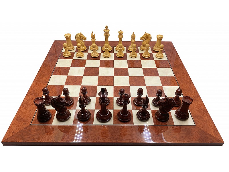 Haunting chess pieces 3.98" king &  board Red Ferrer 21.65" X 21.65" 
