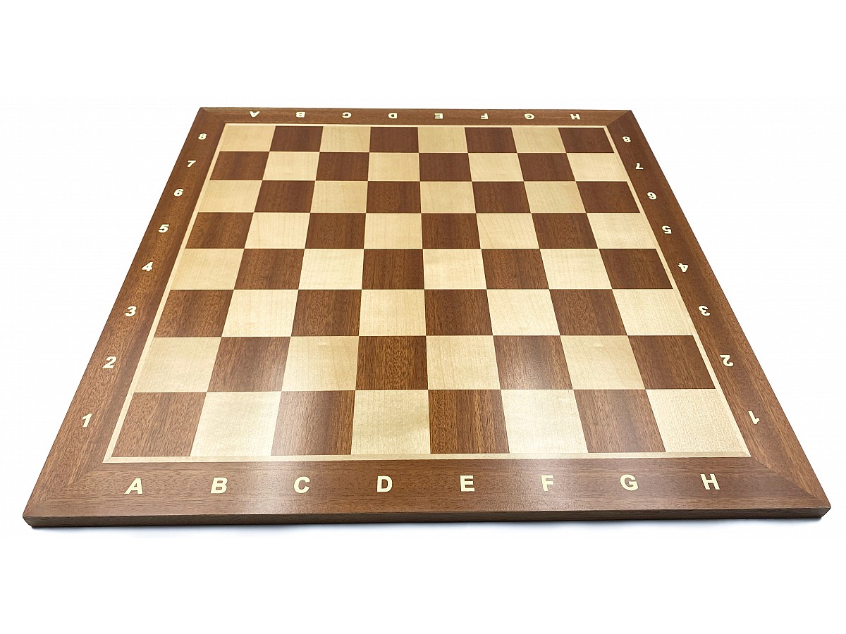 chess board mahogany with coordinates