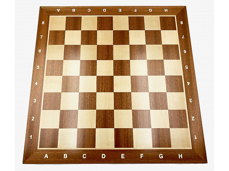 17.32” wooden chess board mahogany with coordinates 