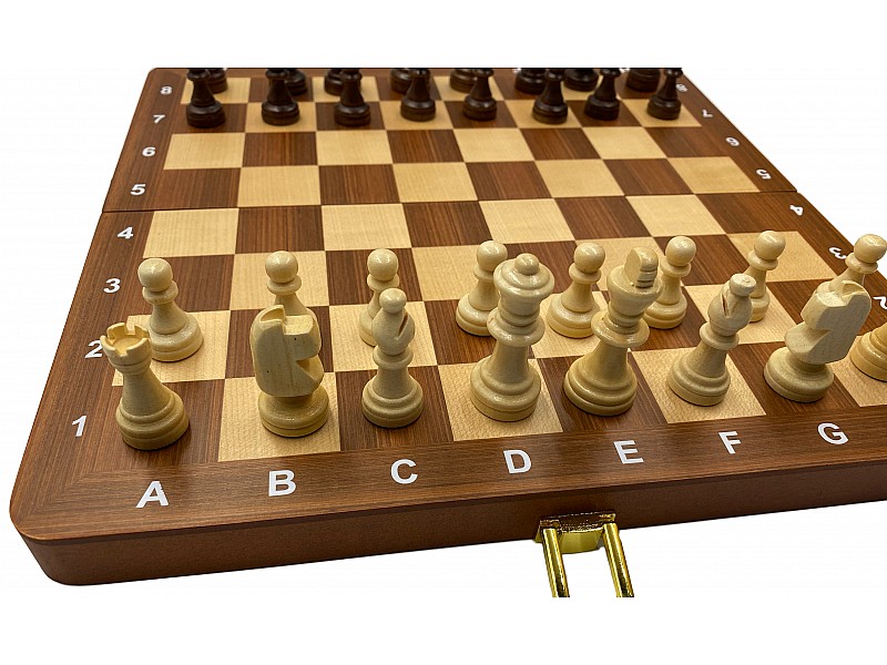 Magnetic chess set soft brown 11.41" X 11.41" 