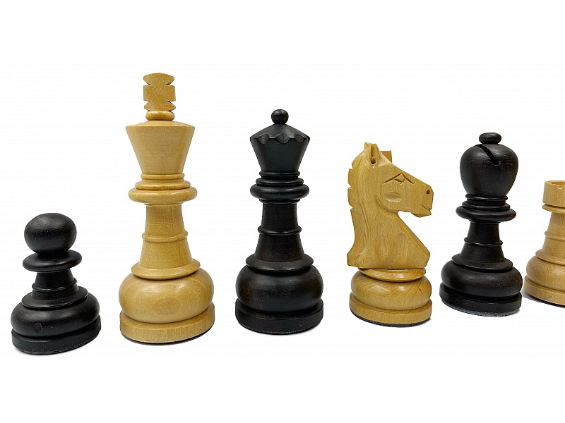 Piezas de ajedrez irlandesas de lujo de boj / ebonizado de 3.54