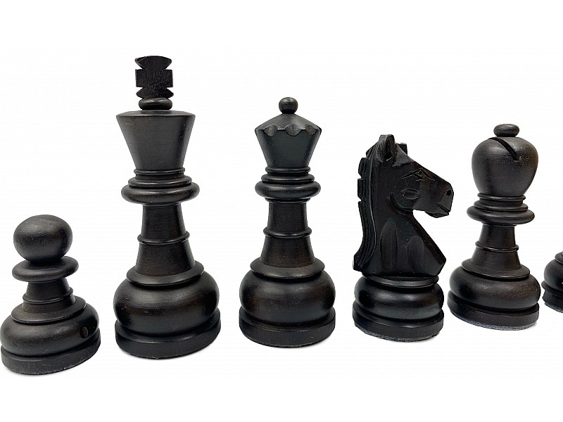 Irish deluxe boxwood/ebonized 3.54" chess pieces