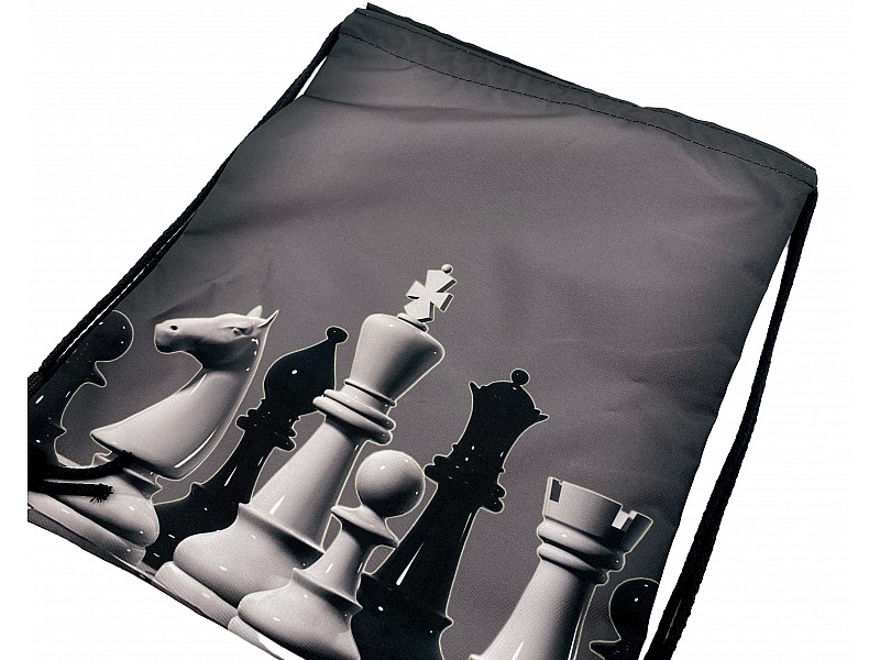 Schachtasche mit aufgedrucktem Schachmotiv