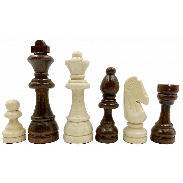 Economic wooden chess pieces & wooden case - king's height 10.11 cm / 3.93" 