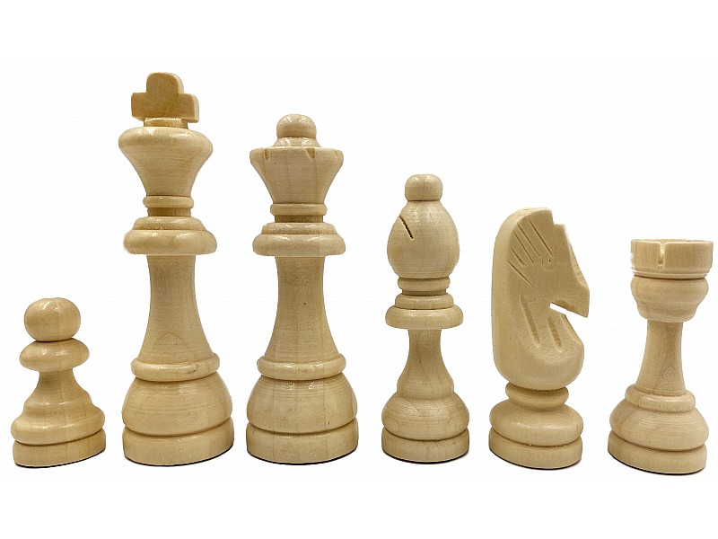 Piezas de ajedrez de madera económicas y estuche de madera - altura del rey 10,11 cm / 3,93