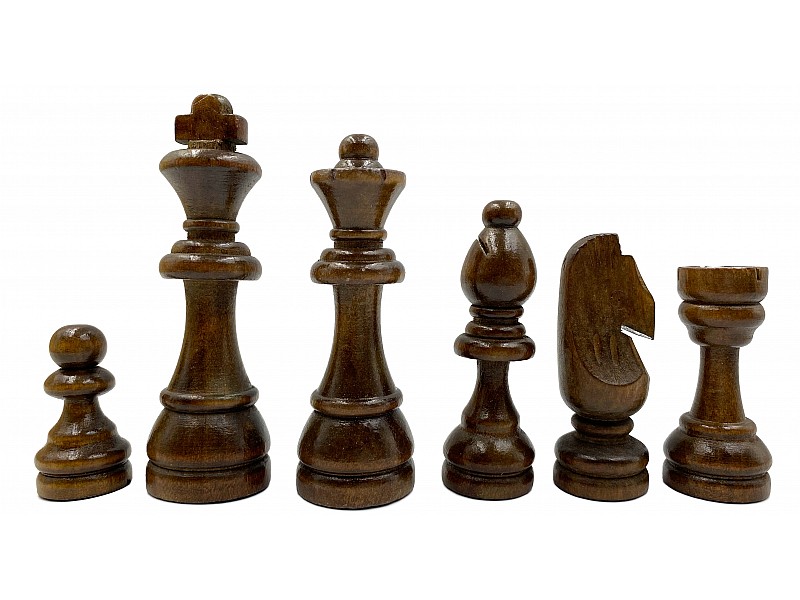 Günstige Schachfiguren aus Holz & Holzkiste - Königshöhe 10,11 cm / 3,93