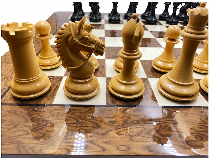 Made in America chess pieces 4.24" king & board glossy Red Ferrer  21.65" X 21.65" 