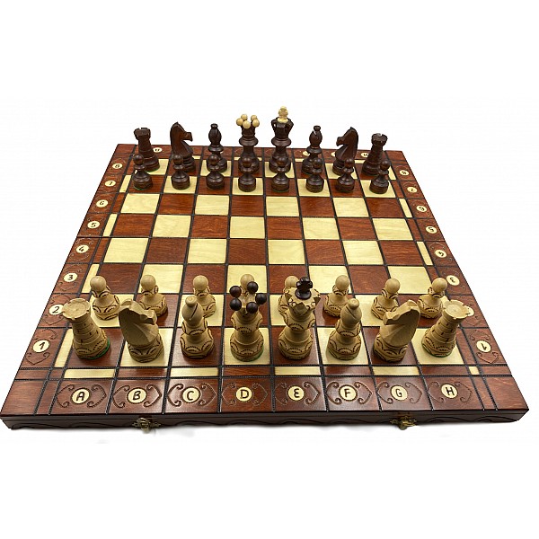 Chess set ambassador red 21.25" x 21.25" X 1.18" 