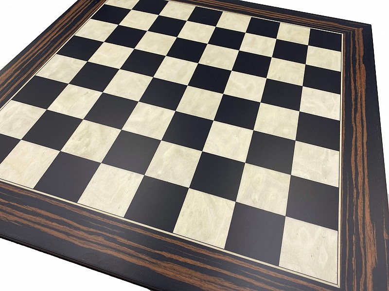 19.7” wooden chess board ebony - deluxe 