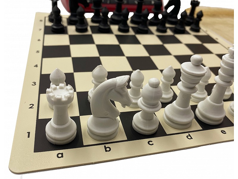 Vinyl chess set for studying  8.66" X 8.66"  with chess pieces with king's height 1.97"