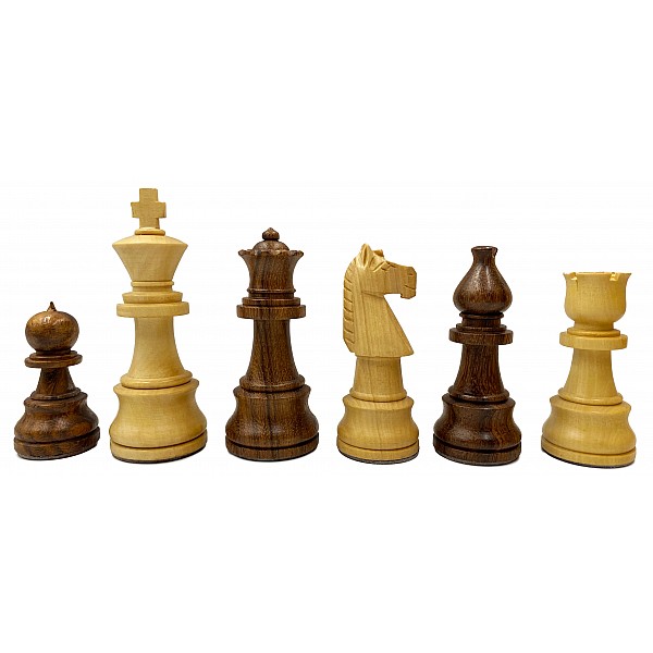Barret staunton  maple/acacia 3.75" chess pieces  & wooden case