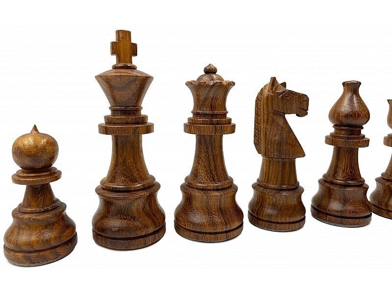 Barret staunton  maple/acacia 3.75" chess pieces  & wooden case