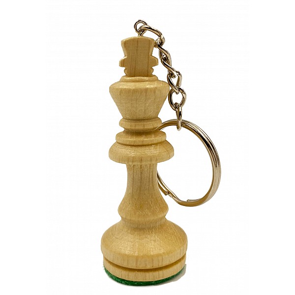 Chess wooden keyring "king" white