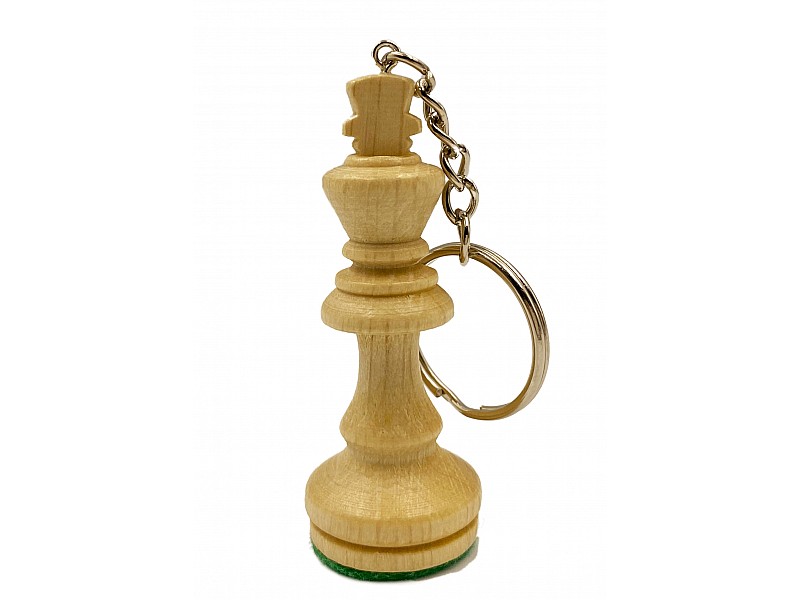 Chess wooden keyring "king" white