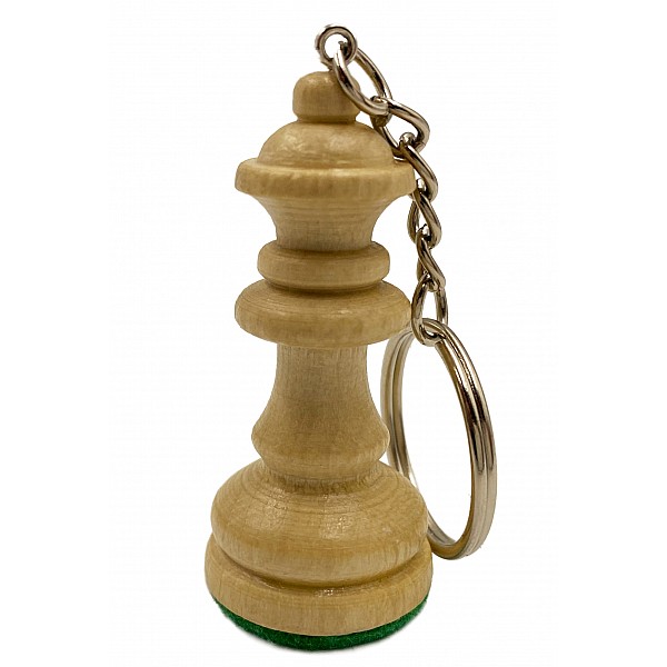Chess wooden keyring "queen" white