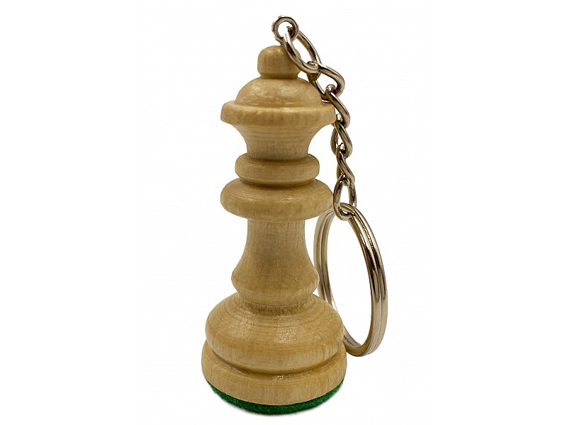 Chess wooden keyring "queen" white