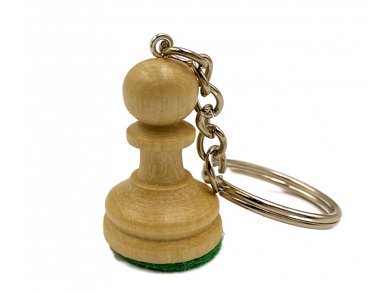 Chess wooden keyring "pawn" white