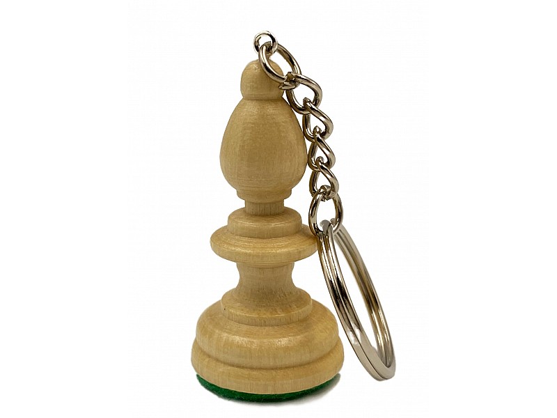 Chess wooden keyring "bishop" white