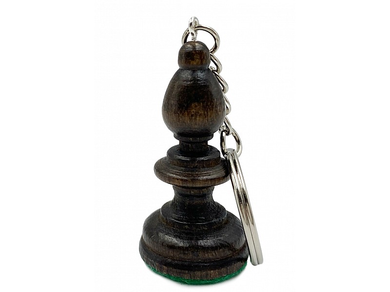 Chess wooden keyring "bishop" dark