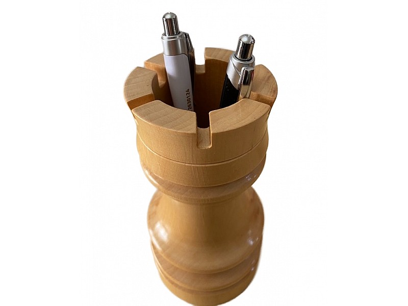 Wooden decorative chess rook (pencil case) light - 9.06"