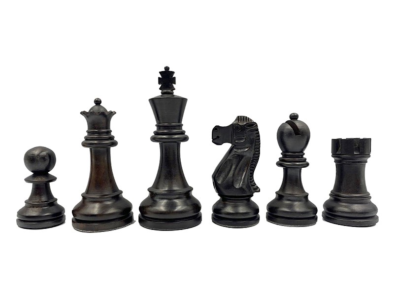 Amerikanische Staunton-Akazie/ebonisierte 3,75-Zoll-Schachfiguren