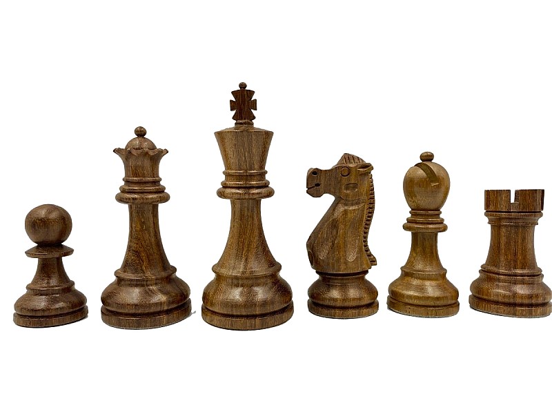 Acacia americana/piezas de ajedrez ebonizadas de 3.75