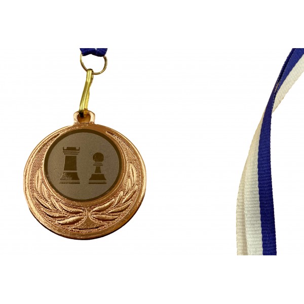 Chess medal bronze diameter 1.57" 