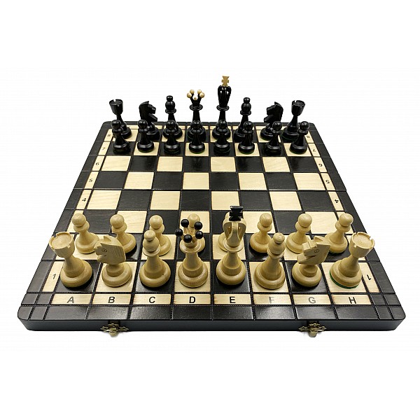 Wooden chess foldable black 15.75" X 15.75" 
