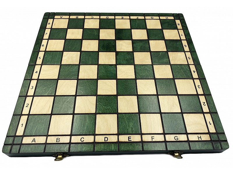 15.75" Wooden chess board  foldable green 