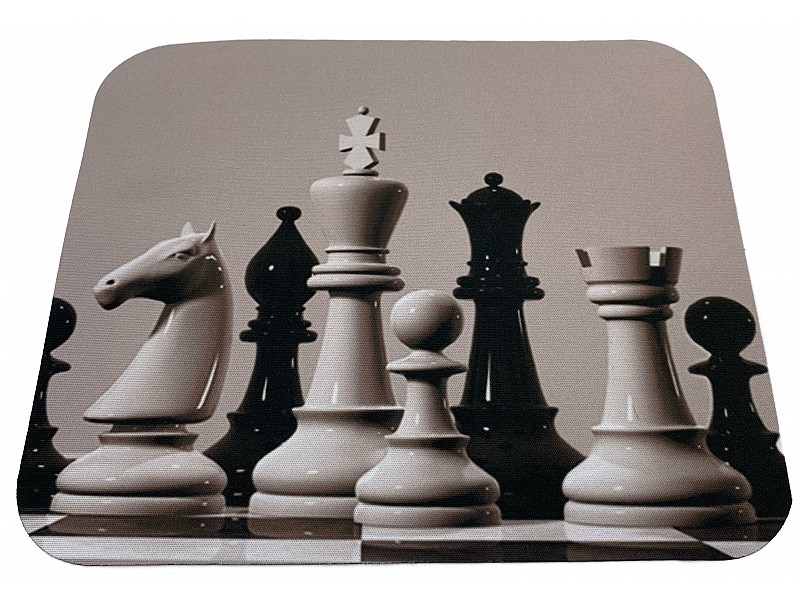 Chess mousepad "chess pieces" theme  9.65" X 3.54"