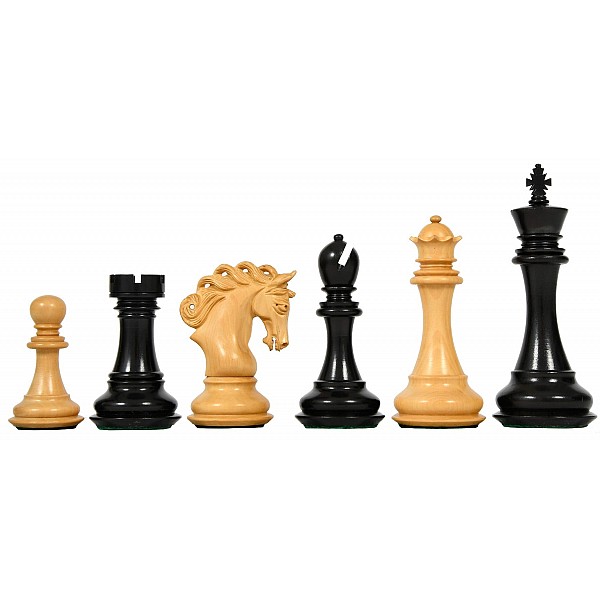 The Pegasus series artisan staunton chess pieces in ebony - boxwood - 4.6" KING