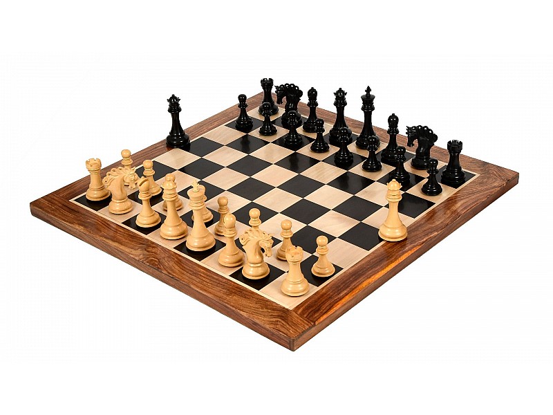 The Pegasus ebony/boxwood 4.6" chess pieces