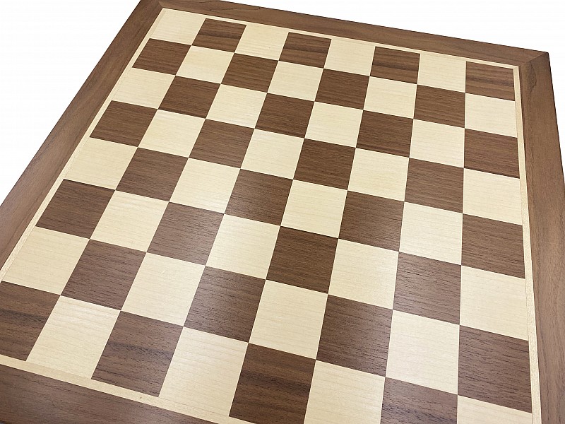 19.7” wooden chess board walnut without coordinates 
