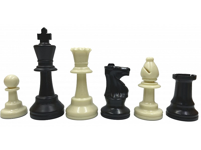 Black vinyl chess board with staunton plastic 3.75"