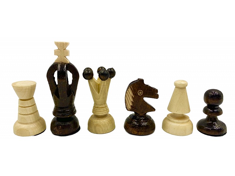 12.20 Schachspiel aus Holz glänzend braun