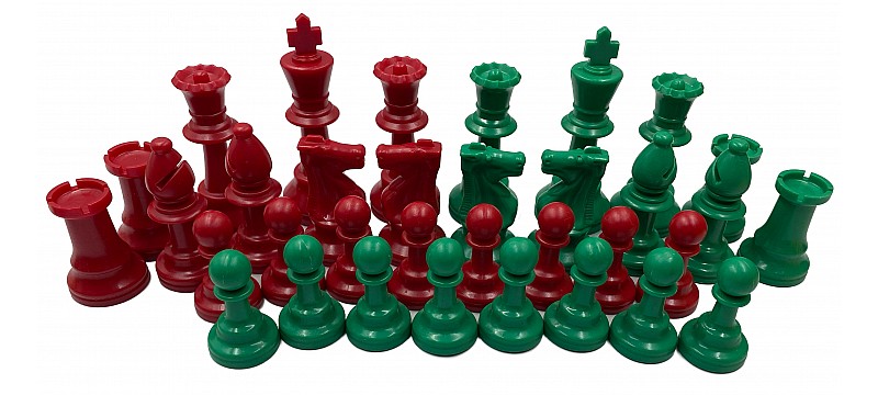 Colored chess pieces