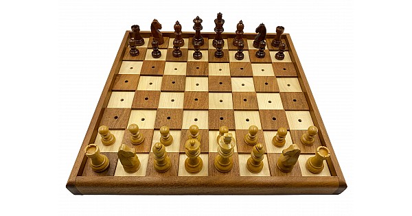 Solid Wooden Chess Set for the Blind and Visually Impaired - 3.75