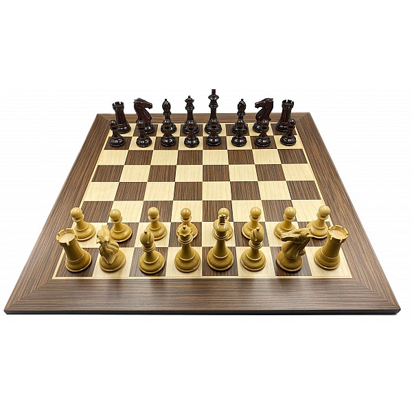 Royal knight chess pieces 3.98" king & wooden chess board 21.65" X 21.65" 