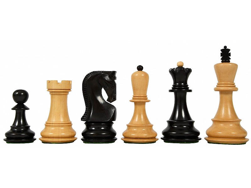 Zagreb maple/black laquered  4" chess pieces 