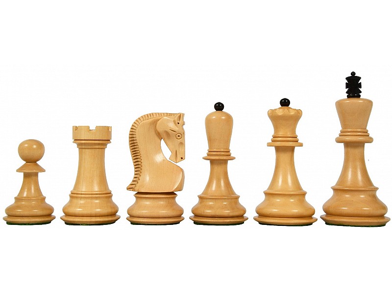 Zagreb maple/black laquered  4" chess pieces 