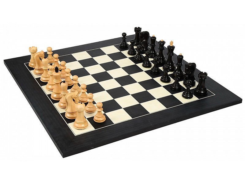 Zagreb boxwood/ebonized 3.75" chess pieces