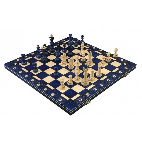 Wooden chess set Senator blue 