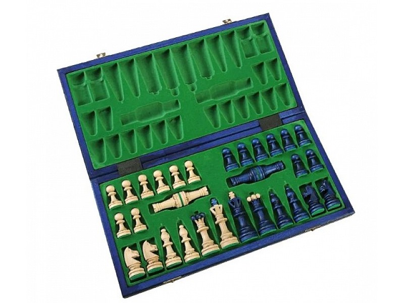 Wooden chess set Senator blue 